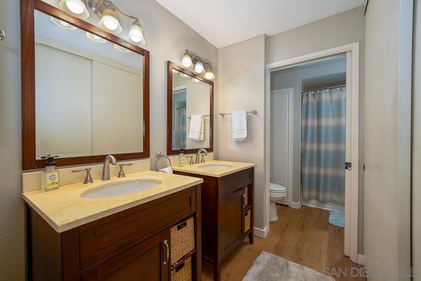 Bathroom, Dual Sink Vanities, Interior, Wood Texture Flooring