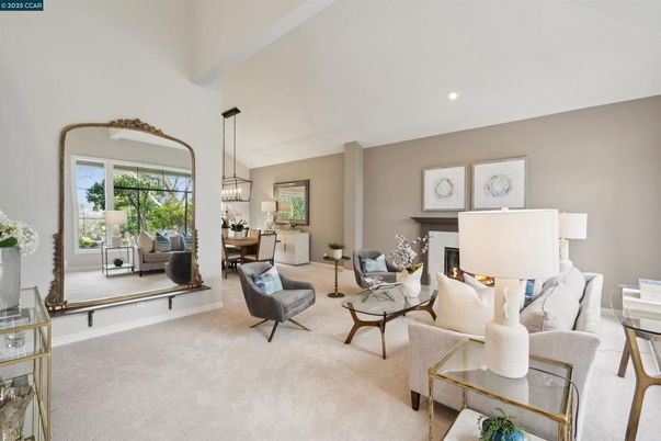 Dining room, Fireplace, Interior, Living room, Pendant Lights, Recessed Lighting