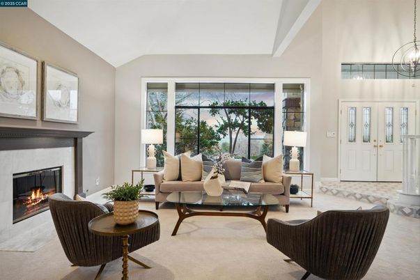 Fireplace, Interior, Living room, Pendant Lights