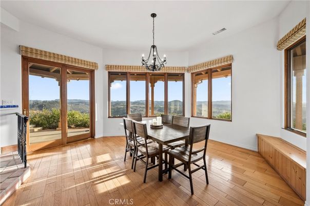 Chandelier, Dining room, Interior, Wood Texture Flooring