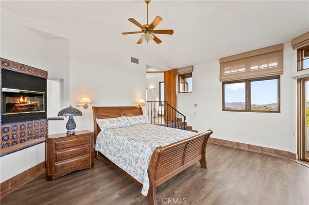 Bedroom, Fireplace, Interior, Wood Texture Flooring