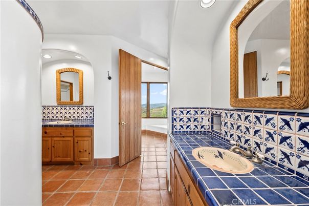 Bathroom, Dual Sink Vanities, Interior, Recessed Lighting, Tile Countertops
