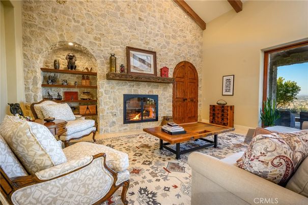 Fireplace, Interior, Living room, Stone Walls, Wooden Beams