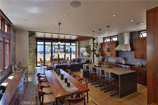 Dining room, Interior, Kitchen, Living room, Pendant Lights, Recessed Lighting, Stainless Steel Appliances, Water