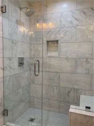 Bathroom, Glass Shower, Interior, Marble Walls