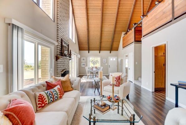 Dining room, Fireplace, Interior, Living room, Wooden Beams, Wooden Ceilings, Wood Texture Flooring