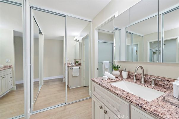 Bathroom, Dual Sink Vanities, Interior, Wood Texture Flooring