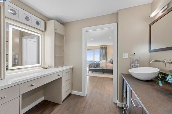 Bathroom, Bedroom, Dual Sink Vanities, Interior, Wood Texture Flooring