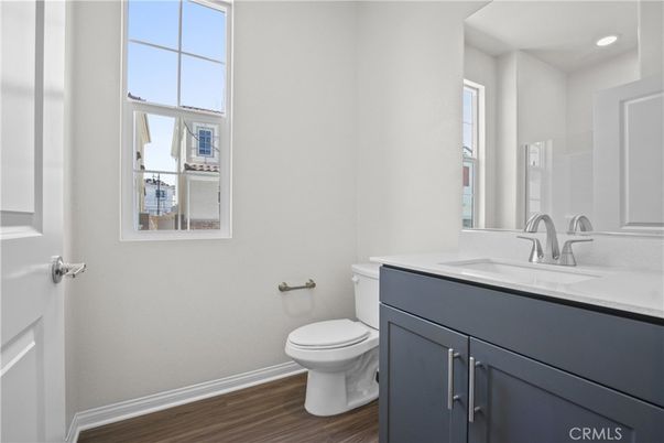 Bathroom, Interior, Recessed Lighting, Wood Texture Flooring