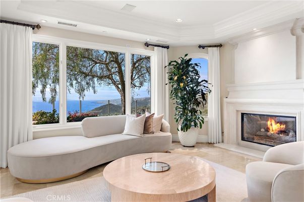 Fireplace, Interior, Living room, Recessed Lighting, Water