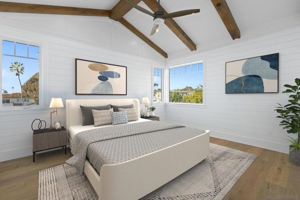 Bedroom, Interior, Wooden Beams, Wood Texture Flooring