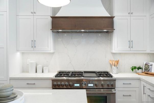 Interior, Kitchen, Marble Walls, Stainless Steel Appliances