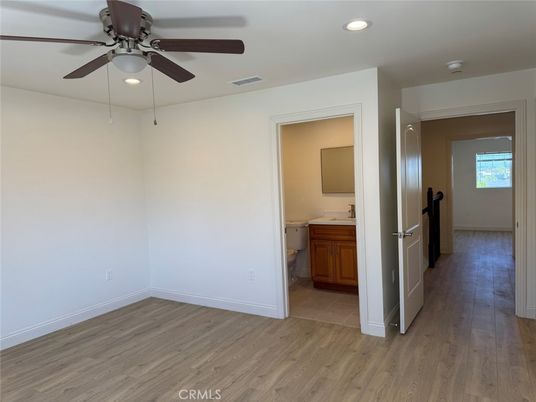 Bathroom, Empty room, Interior, Recessed Lighting, Wood Texture Flooring
