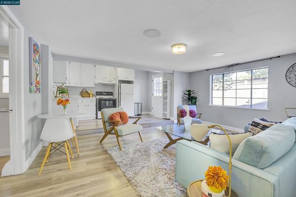 Interior, Kitchen, Living room, Stainless Steel Appliances, Wood Texture Flooring