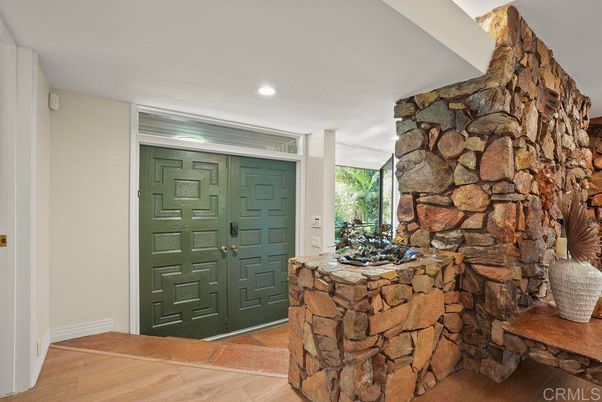 Interior, Recessed Lighting, Stone Walls, Wood Texture Flooring