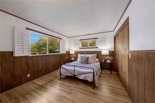 Bedroom, Interior, Wood Texture Flooring, Wooden Walls