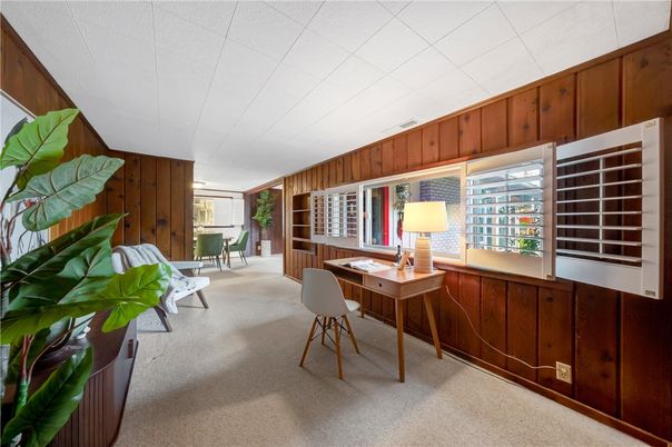 Home Office, Interior, Wooden Walls