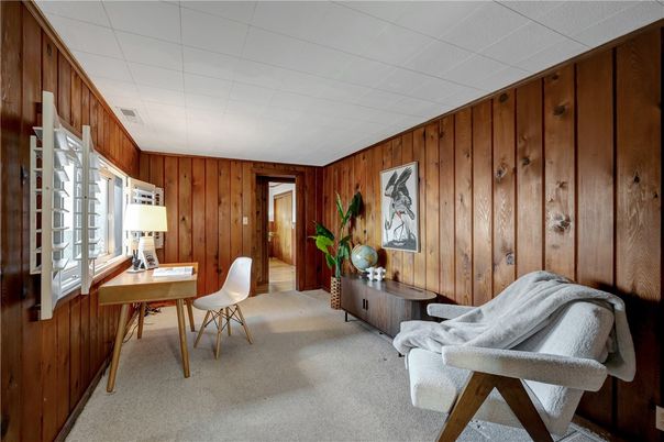 Home Office, Interior, Wooden Walls