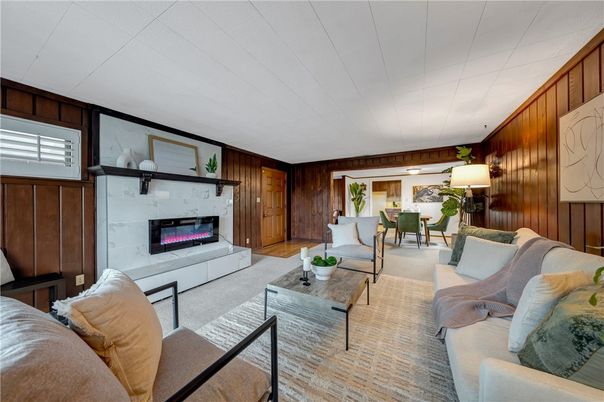 Dining room, Fireplace, Interior, Living room, Wooden Walls