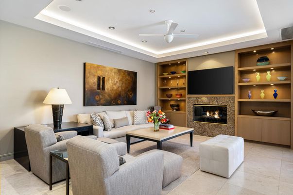 Fireplace, Interior, Living room, Recessed Lighting