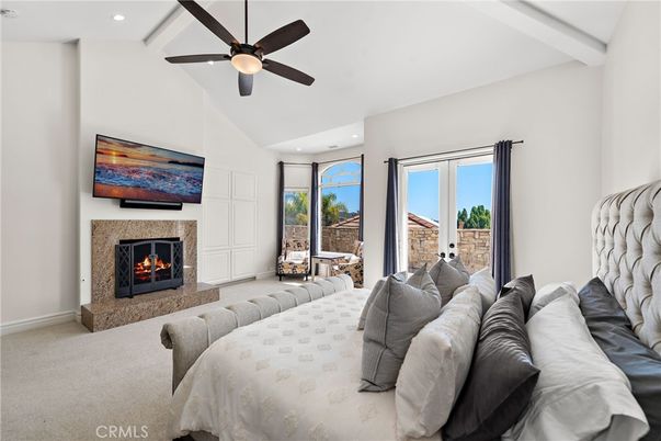 Bedroom, Fireplace, Interior, Living room, Recessed Lighting