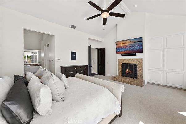 Bedroom, Fireplace, Interior, Recessed Lighting