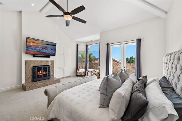 Bedroom, Fireplace, Interior, Living room, Recessed Lighting