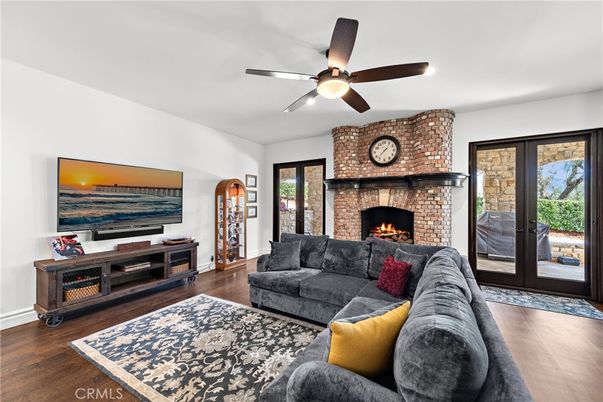 Fireplace, Interior, Living room, Stone Walls, Wood Texture Flooring