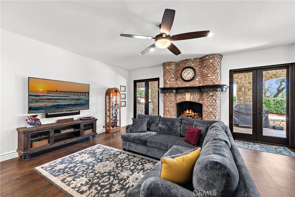 Fireplace, Interior, Living room, Stone Walls, Wood Texture Flooring