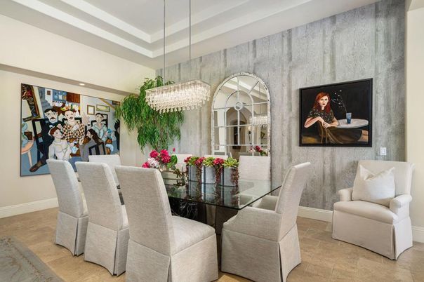 Chandelier, Dining room, Interior, Recessed Lighting