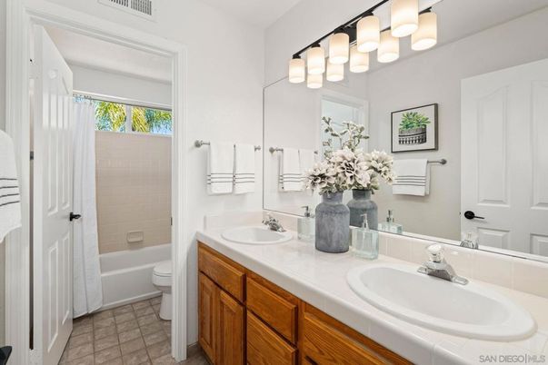 Bathroom, Dual Sink Vanities, Interior, Tile Countertops