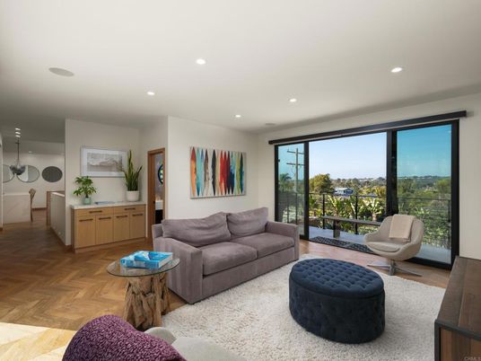 Interior, Living room, Pendant Lights, Recessed Lighting, Wood Texture Flooring
