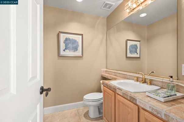 Bathroom, Interior, Recessed Lighting, Tile Countertops