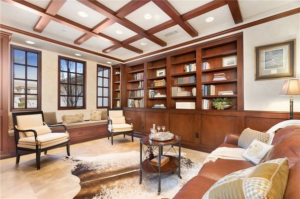 Interior, Living room, Recessed Lighting, Wooden Beams