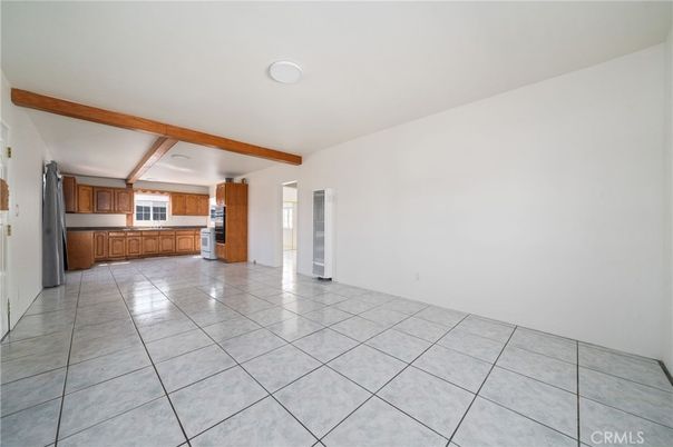 Empty room, Interior, Kitchen, Recessed Lighting, Wooden Beams