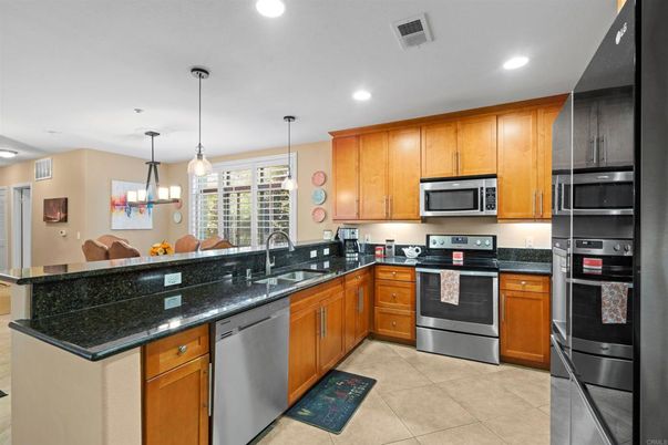 Interior, Kitchen, Pendant Lights, Recessed Lighting, Stainless Steel Appliances