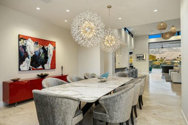 Chandelier, Dining room, Interior, Pendant Lights, Recessed Lighting