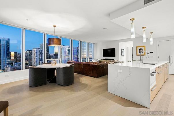 Interior, Kitchen, Living room, Pendant Lights, Recessed Lighting, Wood Texture Flooring