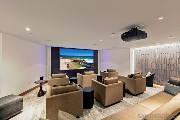 Interior, Projection Screen, Recessed Lighting, Theatre Room