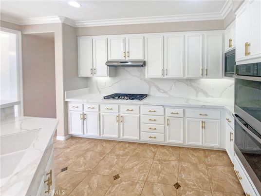 Interior, Kitchen, Marble Walls, Recessed Lighting