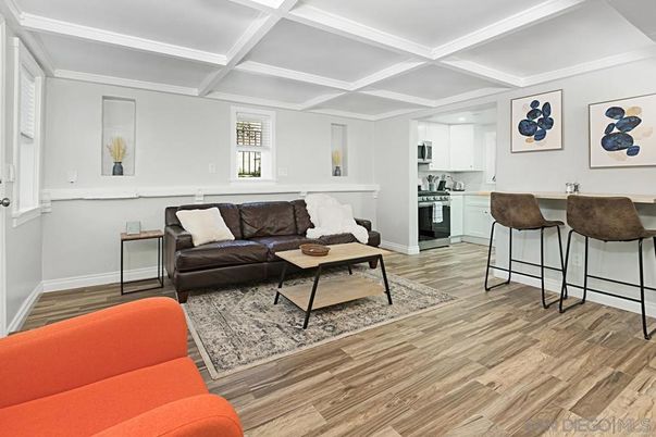 Interior, Kitchen, Living room, Recessed Lighting, Wood Texture Flooring