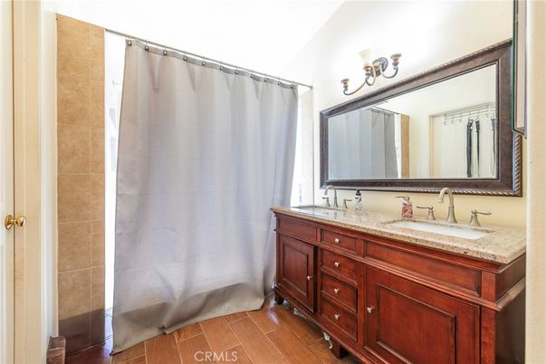 Bathroom, Dual Sink Vanities, Interior, Wood Texture Flooring