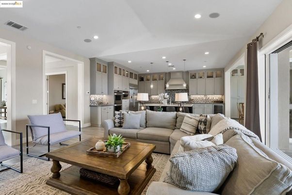 Interior, Kitchen, Living room, Pendant Lights, Recessed Lighting, Stainless Steel Appliances, Wood Texture Flooring