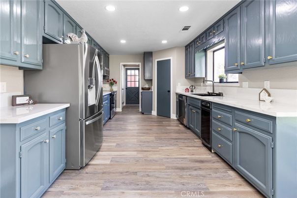 Interior, Kitchen, Recessed Lighting, Wood Texture Flooring