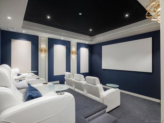 Home Theatre Room, Interior, Projection Screen, Recessed Lighting, Theatre Room