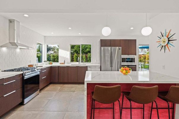 Interior, Kitchen, Pendant Lights, Recessed Lighting, Stainless Steel Appliances