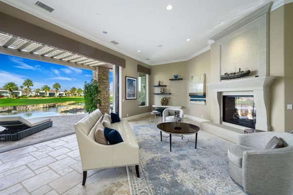Fireplace, Interior, Living room, Recessed Lighting, Water