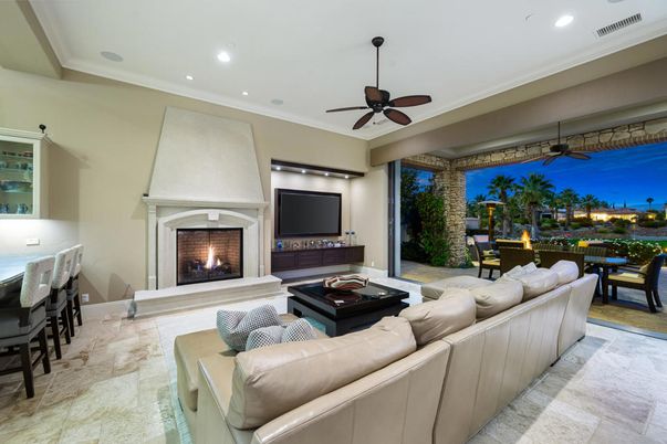 Fireplace, Interior, Living room, Recessed Lighting