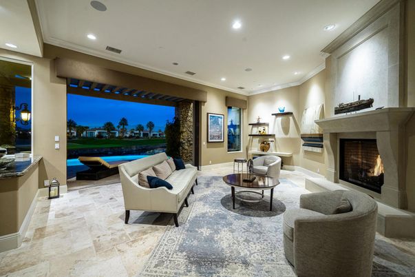 Fireplace, Interior, Living room, Recessed Lighting