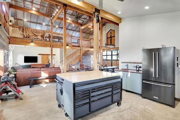 Interior, Kitchen, Recessed Lighting, Wooden Beams